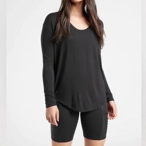 Athleta Women’s Cloud Light‎ Stratus Black  Long Sleeve Tee Plus Size 3X